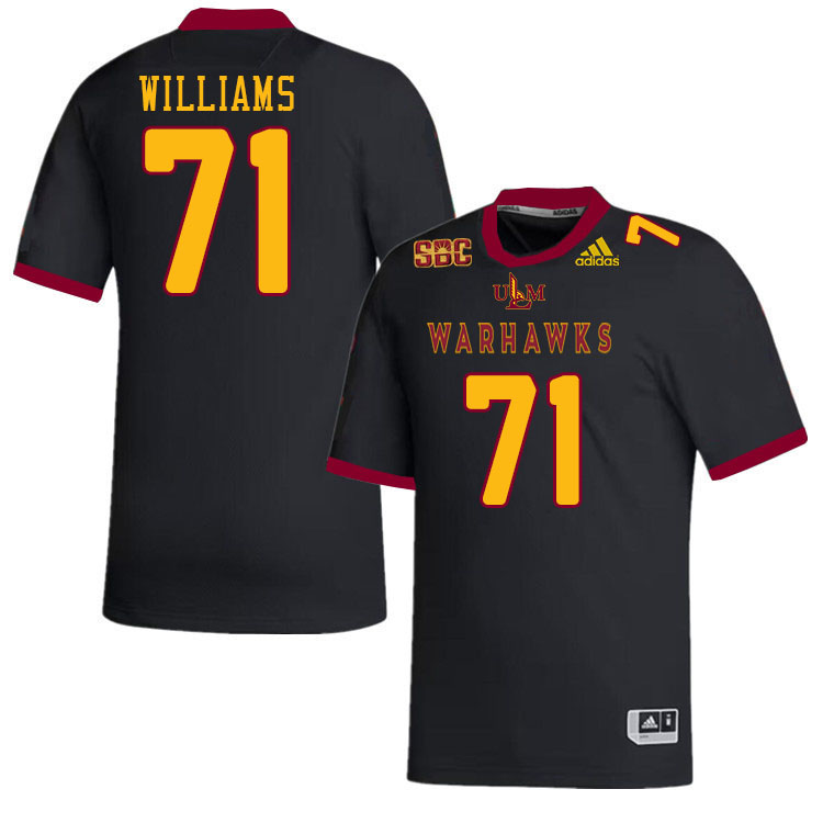 #71 Chris Williams Louisiana-Monroe Warhawks College Football Jerseys Stitched-Black